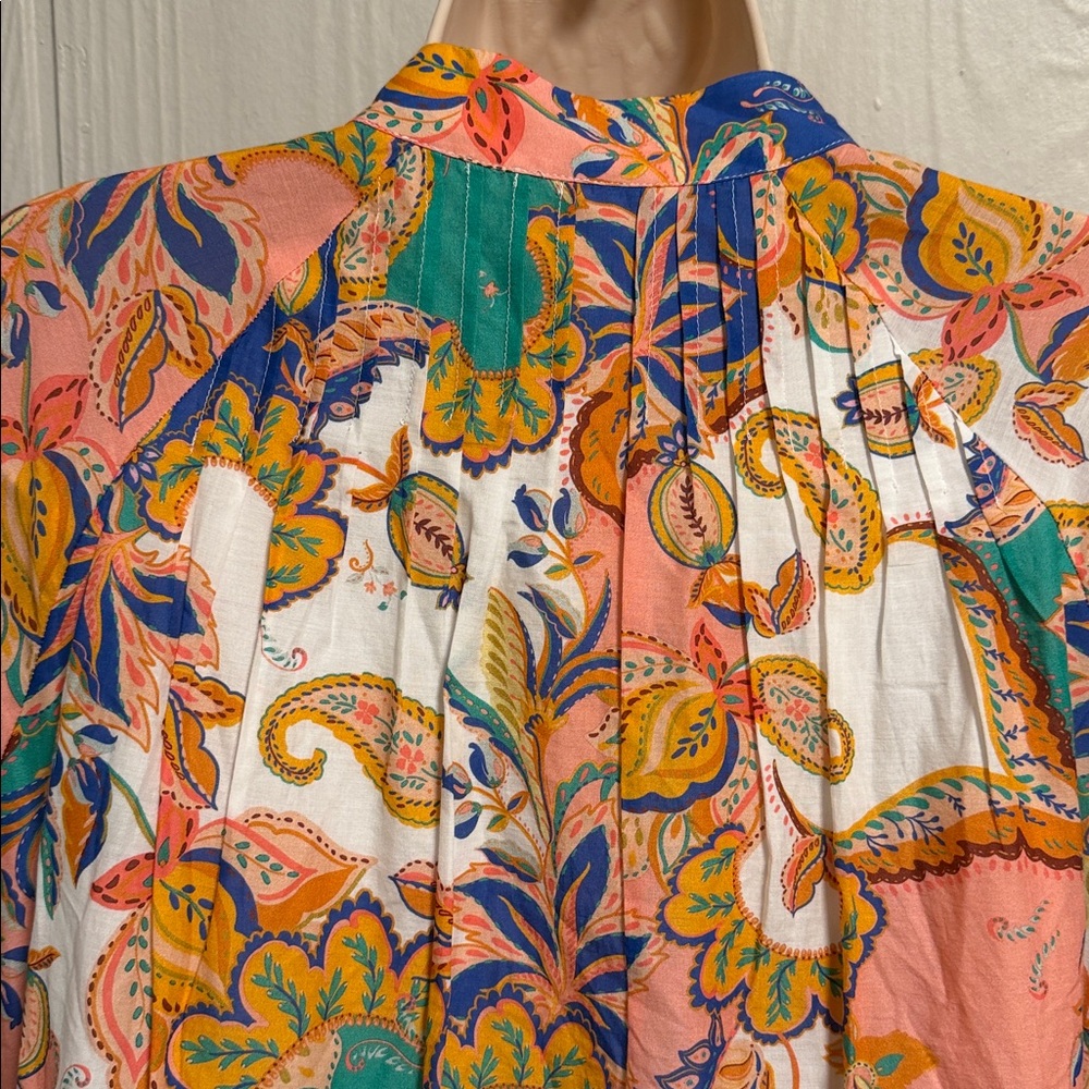 Antonio Melani Brynn Mock Neck Long Sleeve Retro Floral Print Dress SIZE 4 - Picture 13 of 14